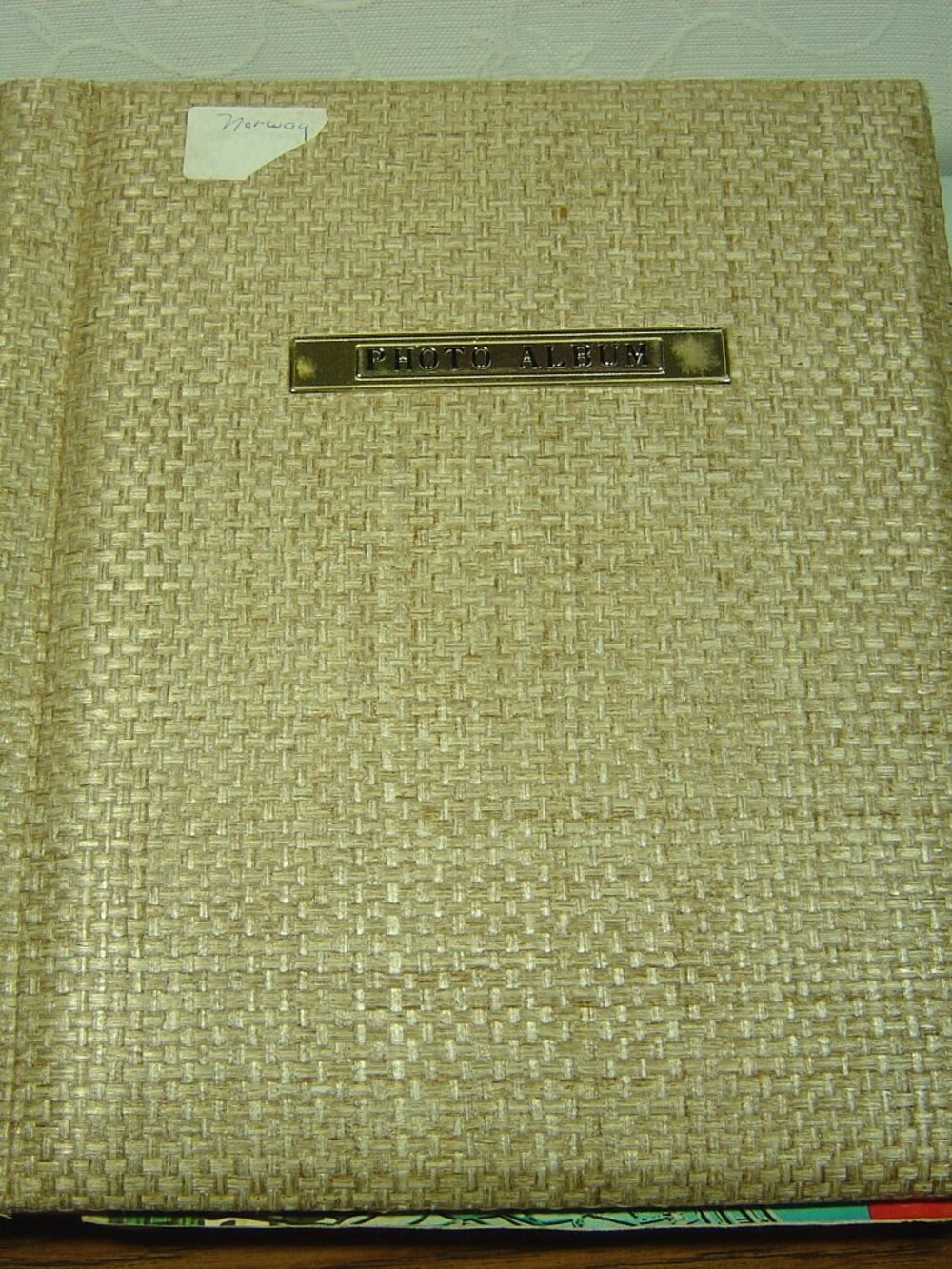 Vintage photo album with Norway maps, travel brochures & postcards